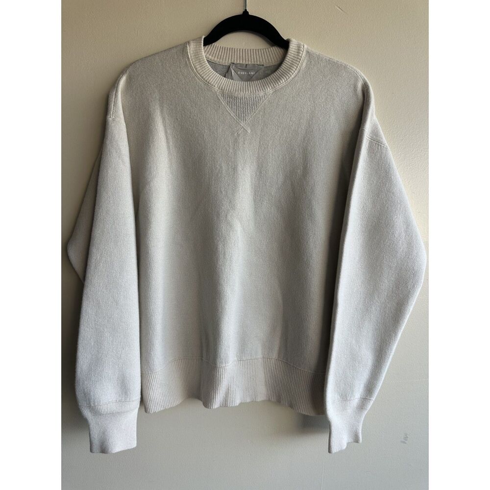 Everlane Wool Cotton Blend Crewneck Sweater Women’s Large Cream Pullover